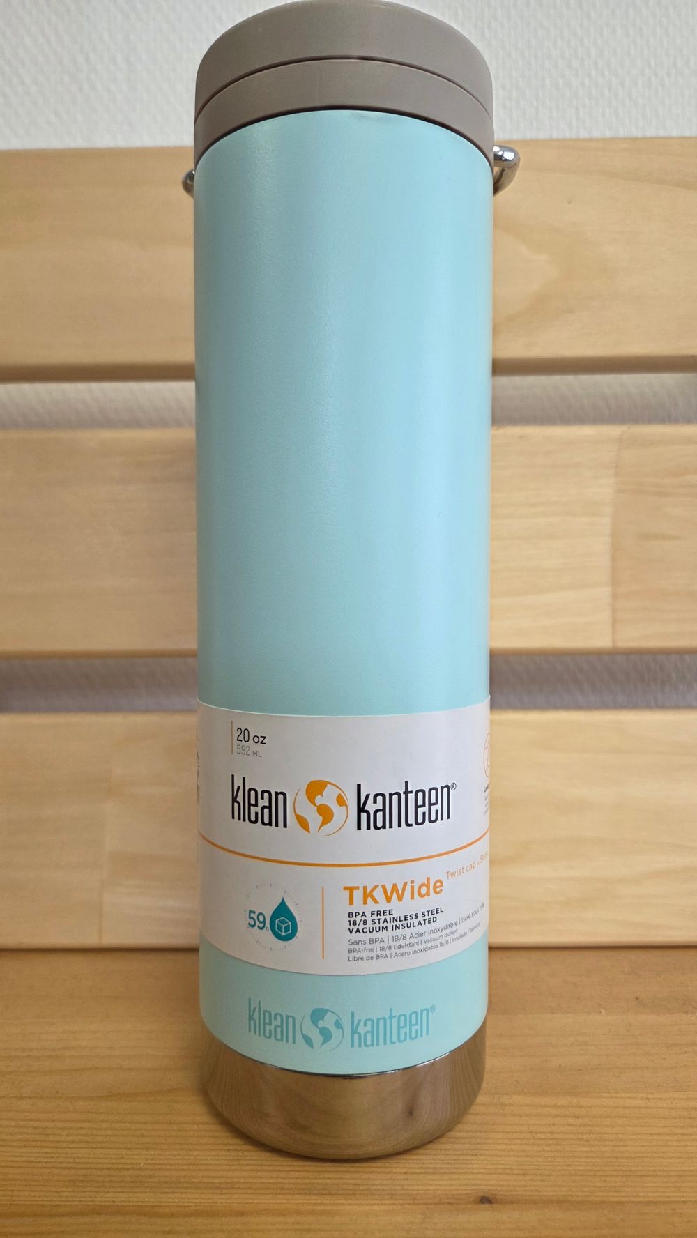 Термокружка Klean Kanteen TKWide Twist Cap 20oz (592 мл) Blue Tint (вмятина)