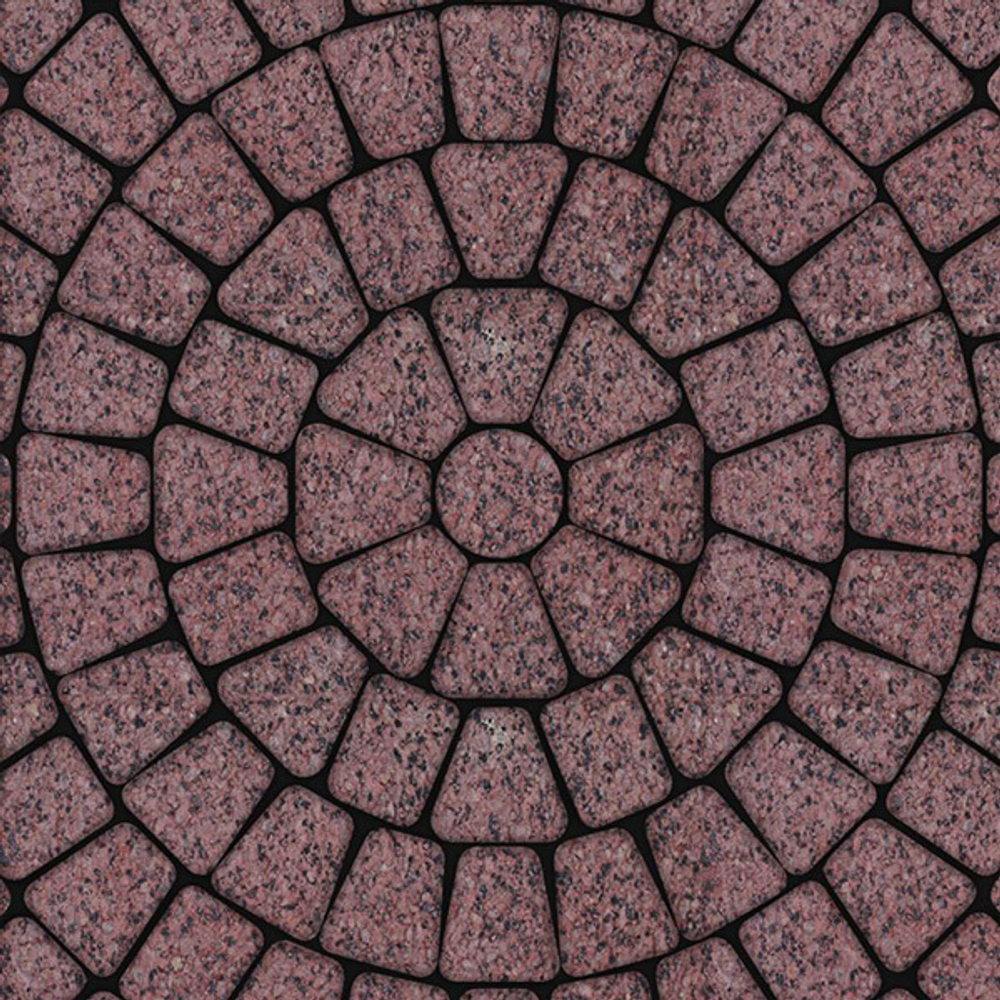 Тротуарная плитка КЛАССИКО (круг) - Гранит+ Красный с черным, комплект из 3 видов плит