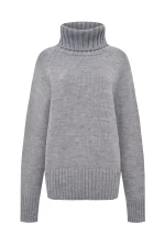 Свитер с горлом, Светло-серый