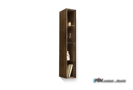 арт. 5025 ДУБ Шкаф навесной узкий "Ирвинг" 4 (полки стекло) ШхВхГ: 200х1200х320