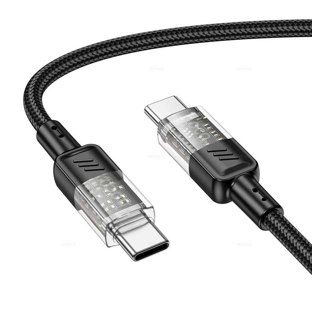 Кабель Type-C на Type-C 60W Hoco U129 (black) (Краснодар склад)