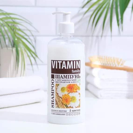 Шампунь VITAMIN Family &quot;5 цветов&quot; легкость и объем, 650 мл