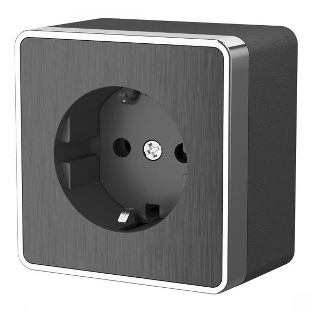 Розетка с заземлением Gallant (графит рифленый)