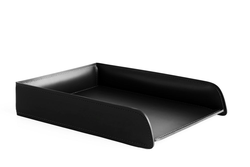 Лоток А4 горизонтальный BUVARDO БИЗНЕС из кожи цвет ЧЕРНЫЙ