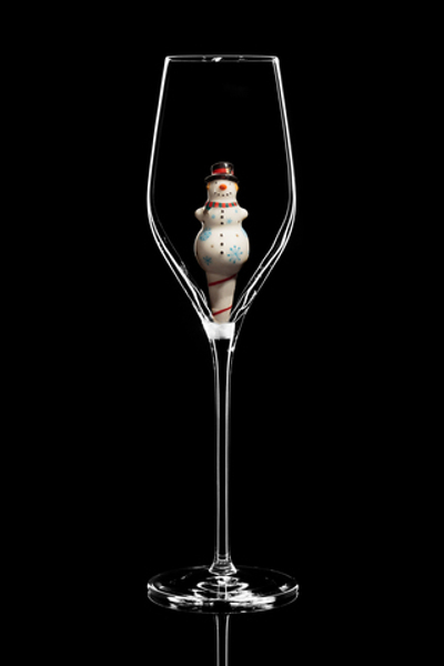 Бокал для шампанского Флюте "Снеговик".