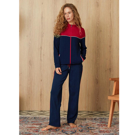 Женский спортивный костюм на молнии темно-синий Doreanse 4224
