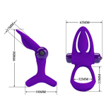 Фиолетовое эрекционное кольцо с 10 режимами вибрации и подхватом мошонки (Цвет: фиолетовый)
