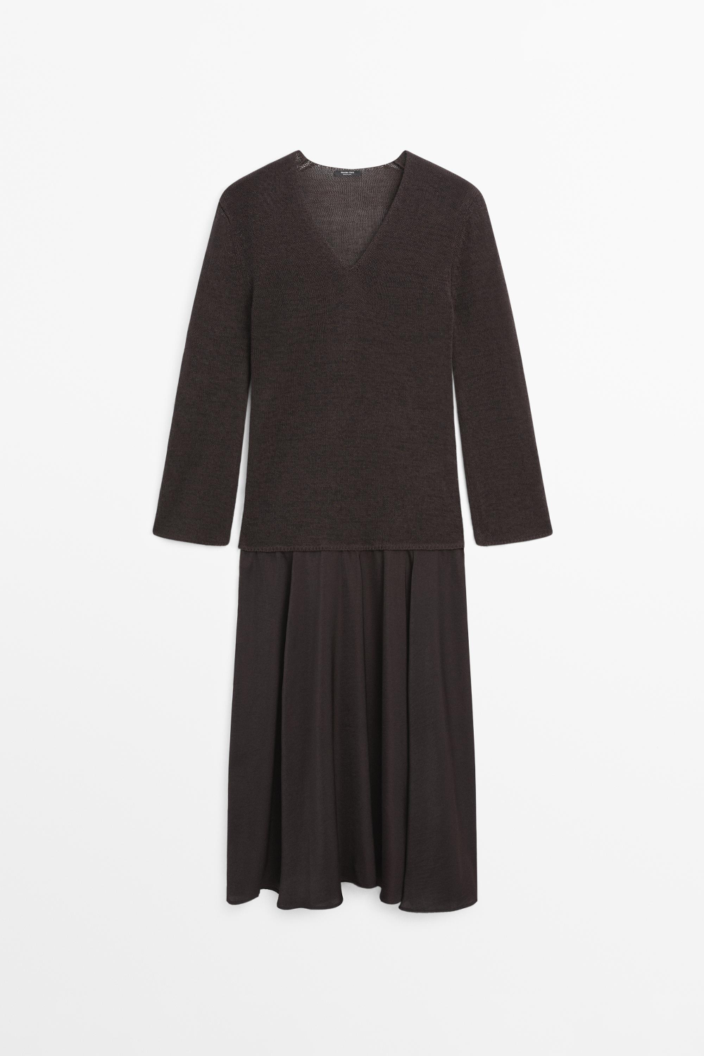 Massimo Dutti Платье из хлопкового трикотажа, золотисто-коричневый