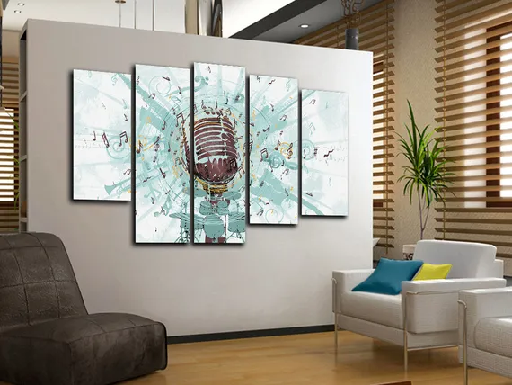 Модульная картина "Музыкальный микрофон"