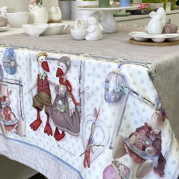 Скатерть "Пасхальные Тильды" 220х147 см, 100% хлопок