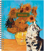 Тетрадь общая 96 листов на металлическом гребне "В стиле Ван Гога"