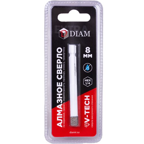 Сверло алмазное DIAM HEX-E Extra Line V-TECH 8x35x1/4 по керамике   320326