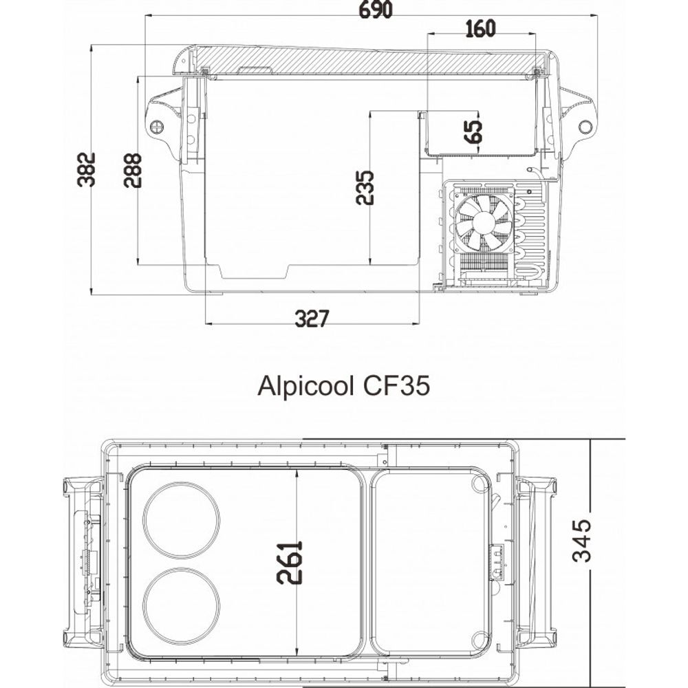 Компрессорный автохолодильник Alpicool CF35