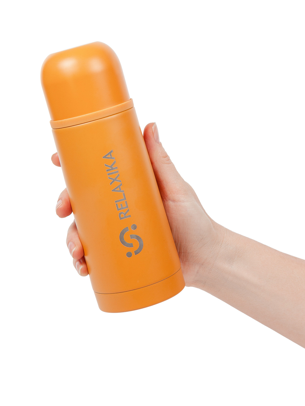 Термос Relaxika 101 (0,35 литра), желтый (стикерпак "Морской")