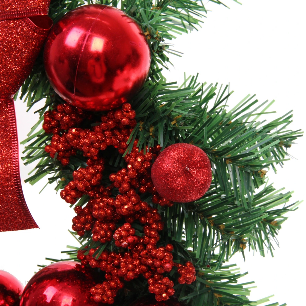Венок хвойный «Сказочное украшение» d-40 см, ПВХ, Красный