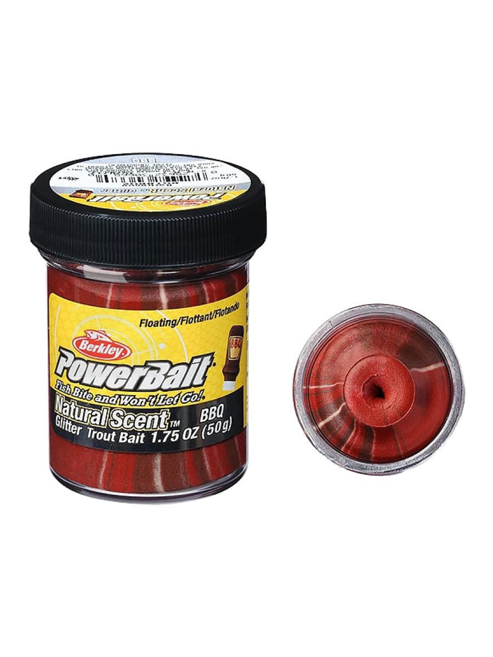 Паста форелевая Berkley PowerBait Natural Scent Glitter Trout Bait Spices, 50 г, Barbecue (барбекю)