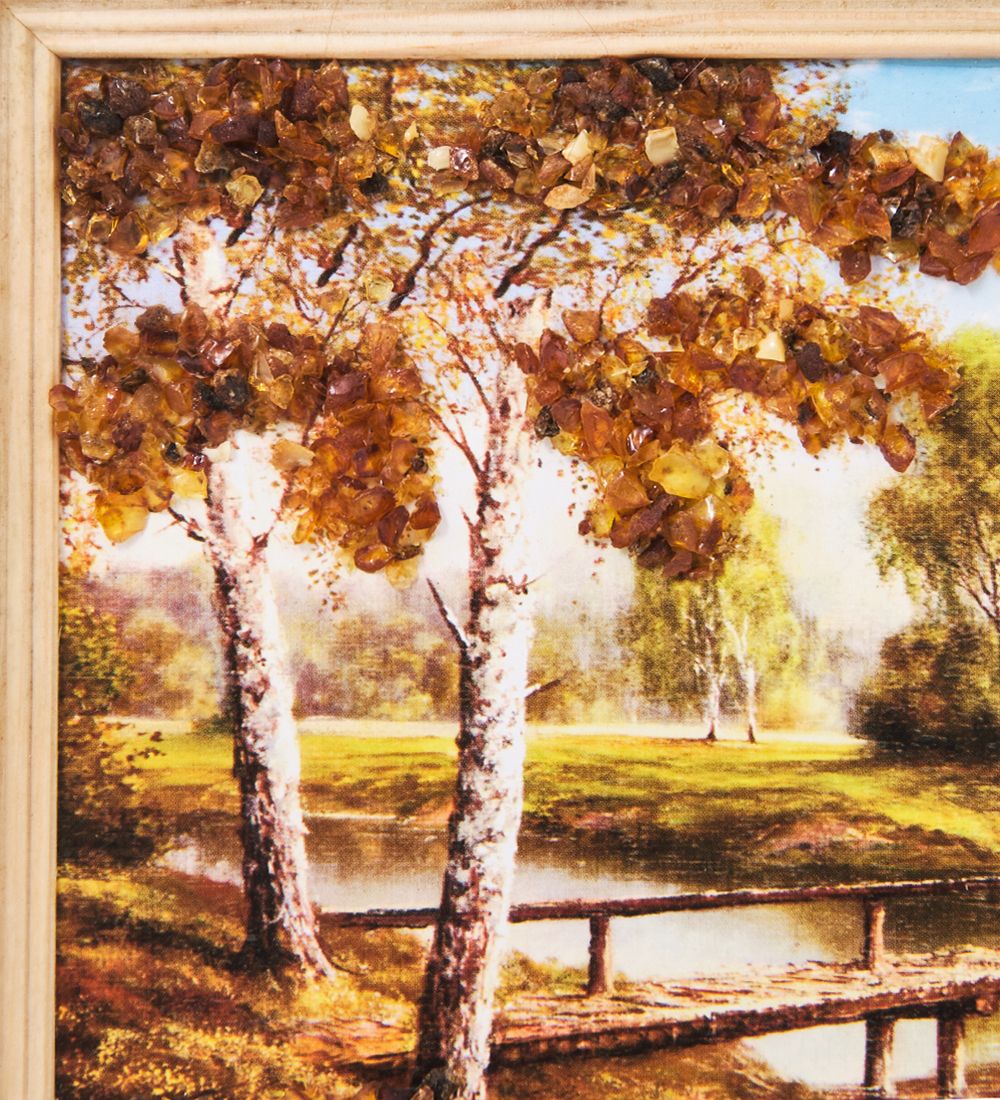 AMB-03/38 Картина «Красота природы» (с янтарной крошкой) H-32см