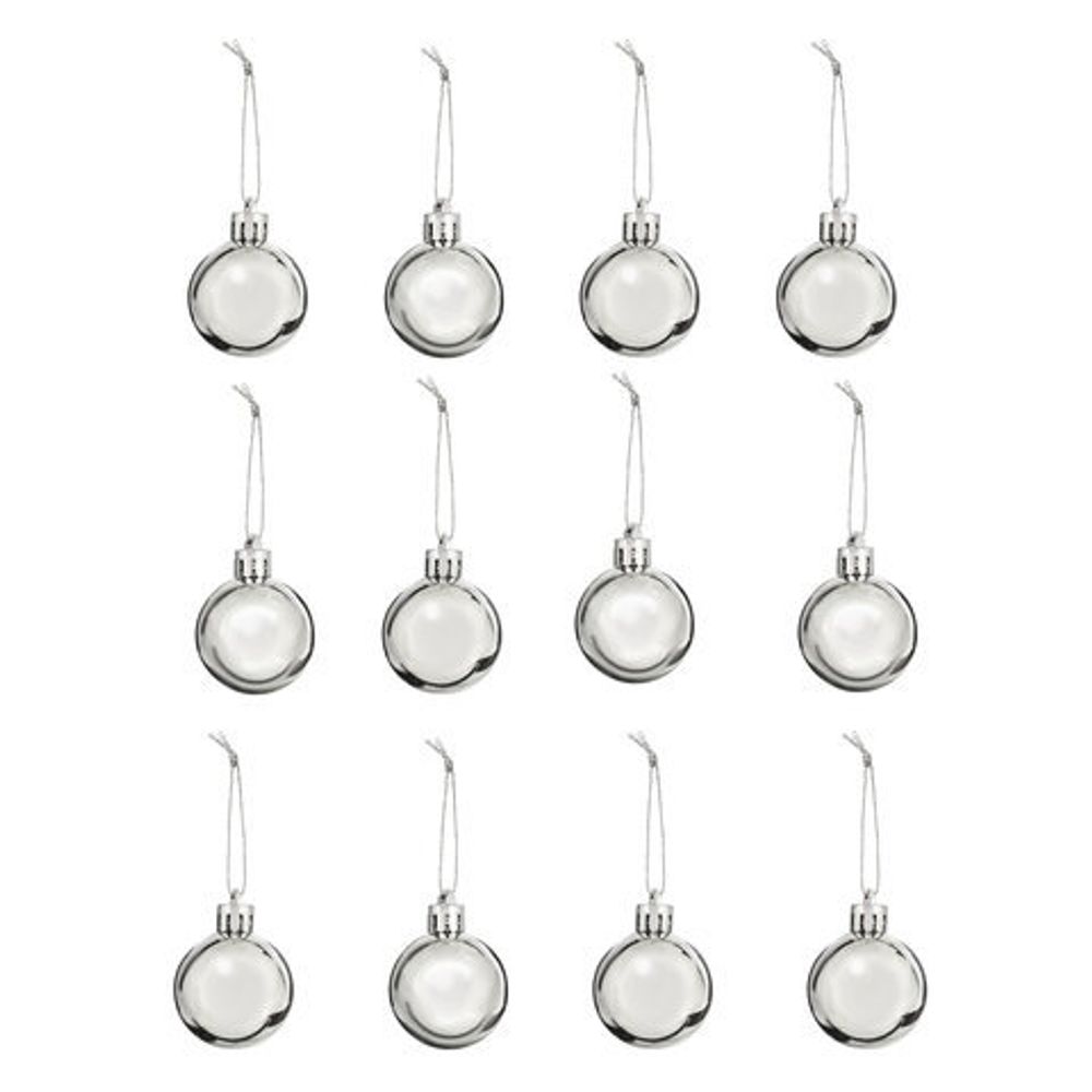 Шары елочные ЗОЛОТАЯ СКАЗКА, НАБОР 12 шт., пластик, 4 см, СЕРЕБРИСТЫЕ, глянец, подвес, 591125