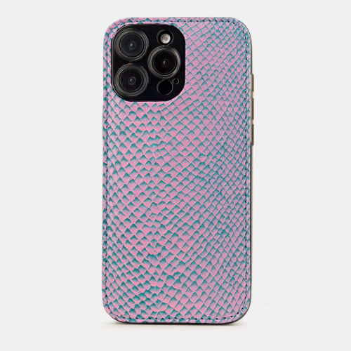 Чехол для iPhone 16 Pro Max из кожи лосося, розовый градиент