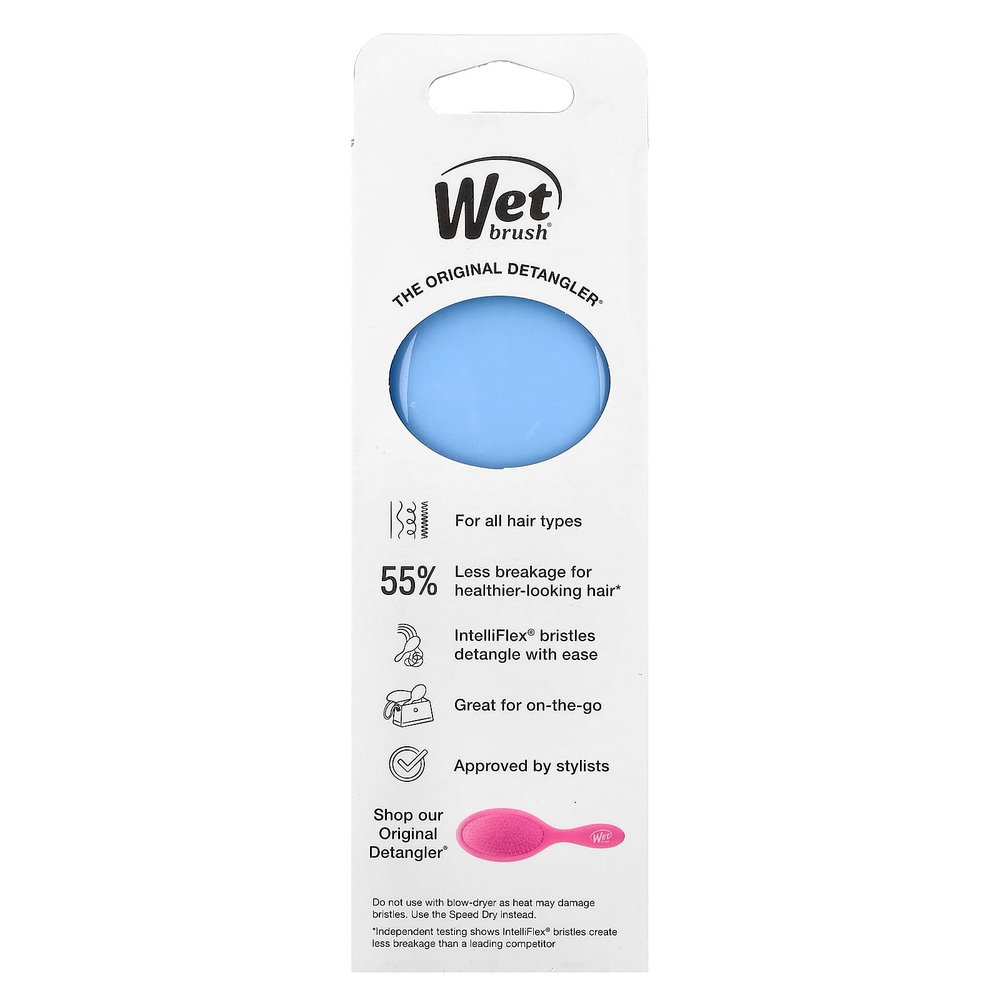 Wet Brush, Средство для расчесывания волос, для влажных и сухих волос, синий цвет, 1 расческа