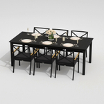 Обеденная группа Ideal Patio ДОЛЛА ФЕСТА каркас карбон, стол алюминий 220, ткань антрацит
