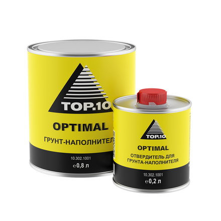 Грунт-наполнитель TOP.10 OPTIMAL 4:1 белый (0.8 л наполнителя + 0.2 л отвердителя)