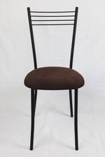 Стул Хлоя (ЭМАЛЬ ЧЕРНЫЙ, ткань Коричневый велюр)