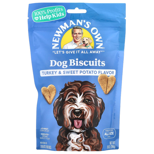 Newman's Own Organics, Собачье печенье, индейка и батат, 284 г (10 унций)
