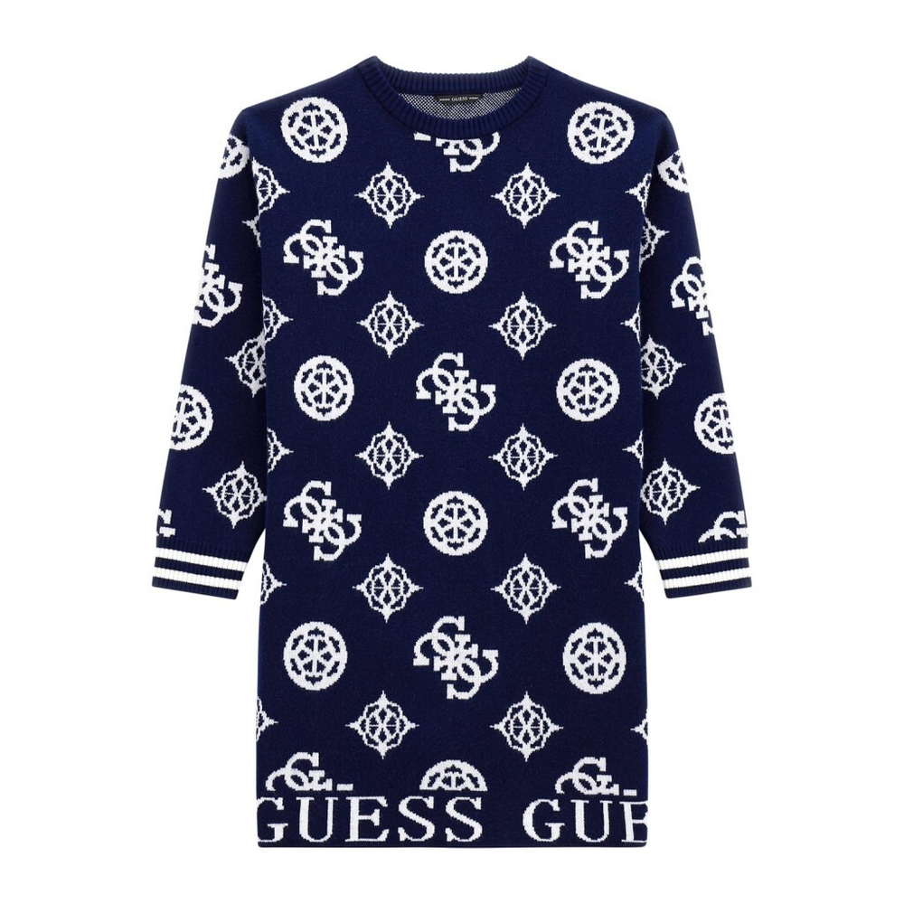 Платье трикотажное GUESS Синий/Белый орнамент Девочка