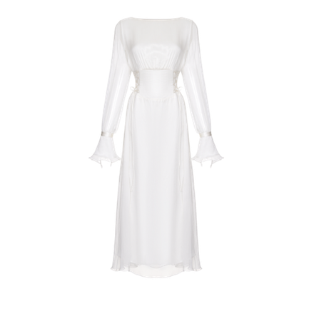 Платье миди со шнуровкой