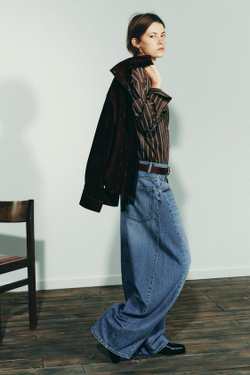 ZARA ДЖИНСЫ OVERSIZE TRF СО СРЕДНЕЙ ПОСАДКОЙ, СИНИЙ