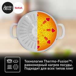 Набор посуды Tefal Jamie Oliver Kitchen Essentials 6 предметов 16/20/24 см E313S674