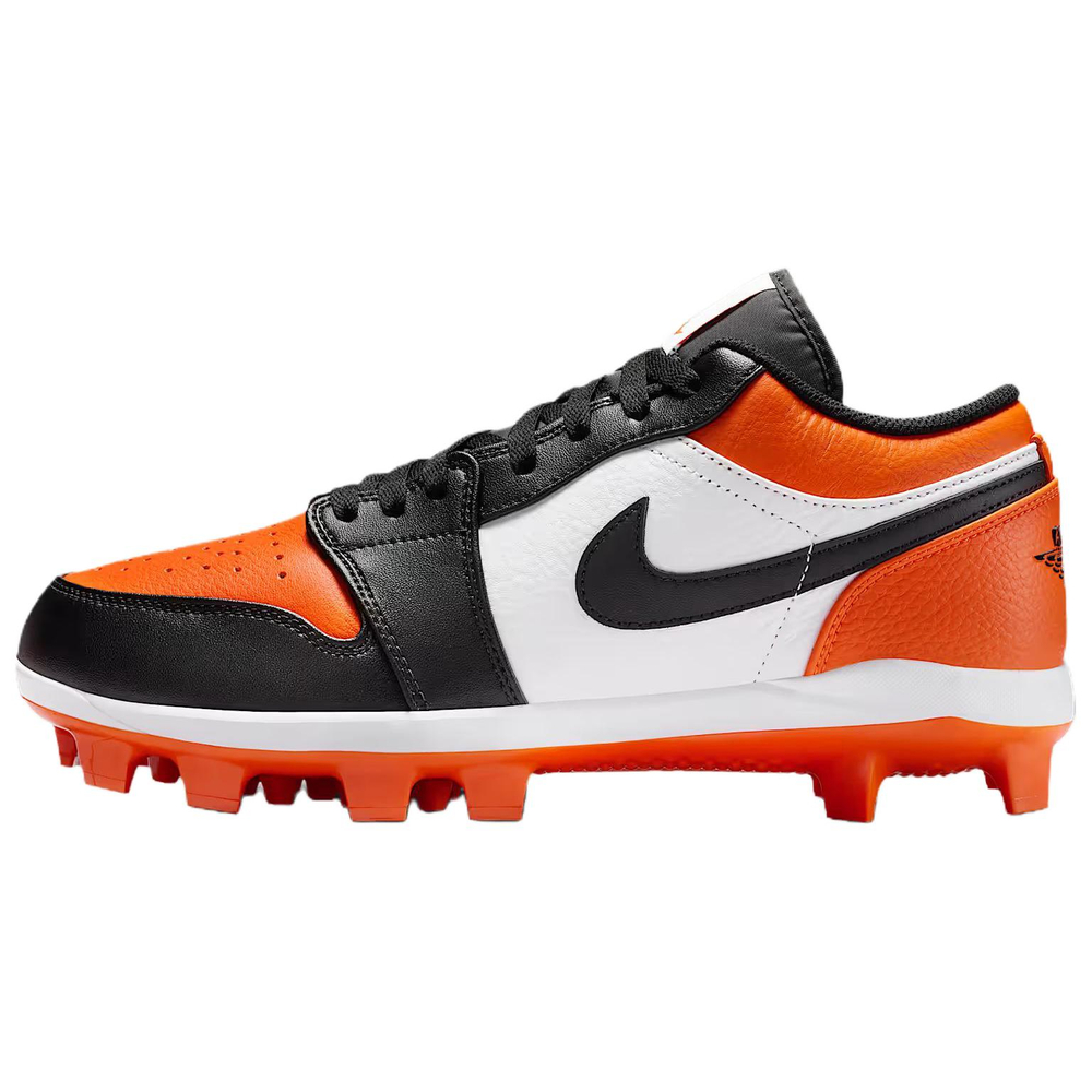 Jordan Air Jordan 1 Low Top Upper Height Baseball Shoes Men"s Orange White Black