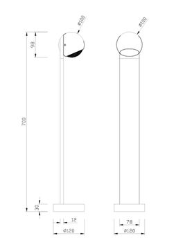 Уличный столб 3W 3000K 4392-1F черный Linse Favourite