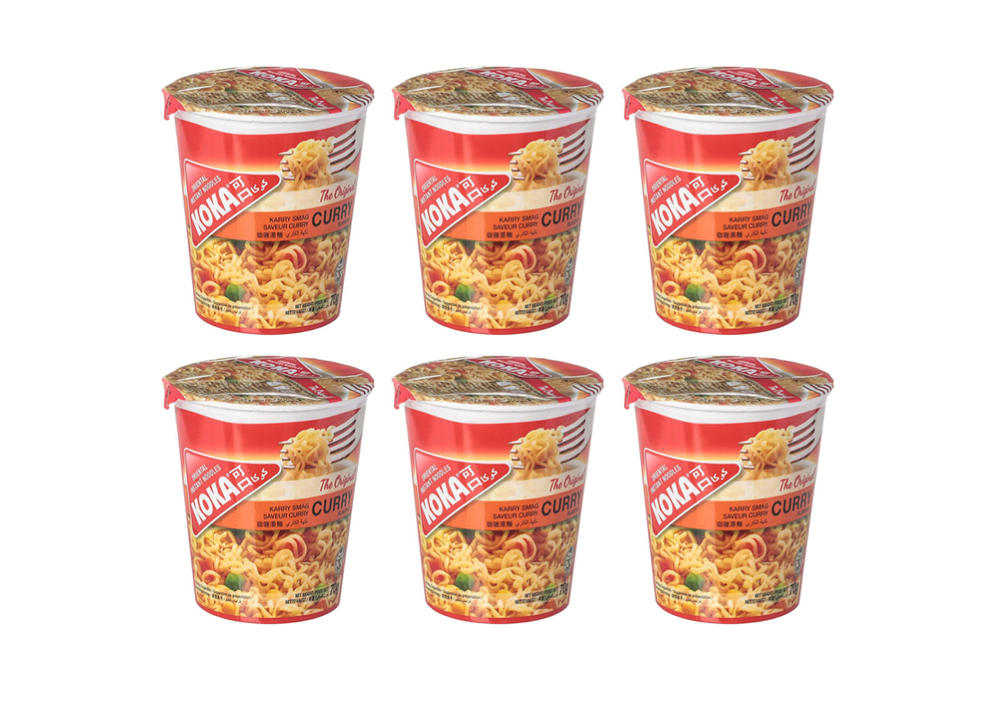 Лапша KOKA Original со вкусом карри в чаше 70 г 6 шт