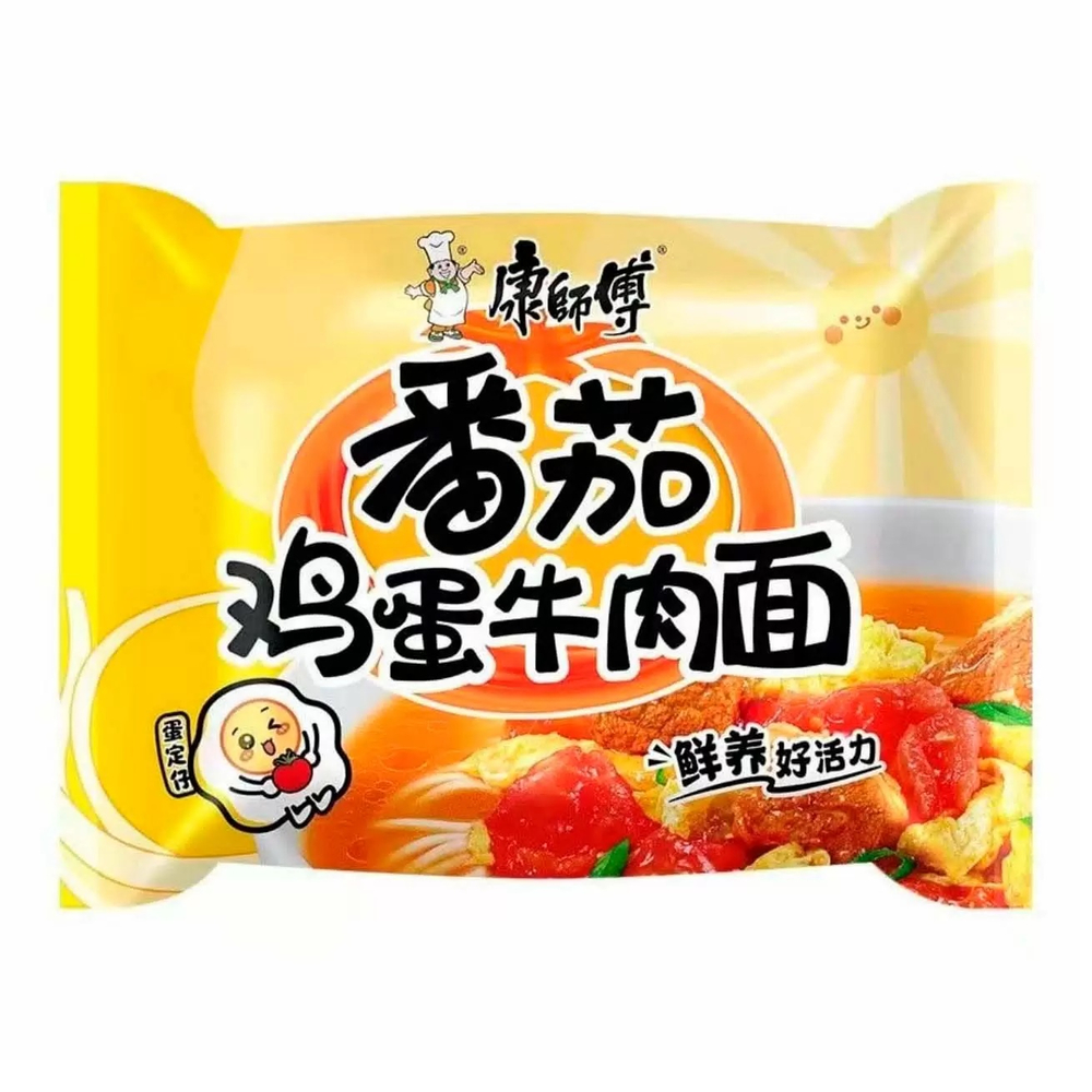 Лапша Kangshifu в пачке со вкусом томатов и говядины яйцом 95гр