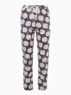 Брюки женские с принтом, цвет серый, размер 48