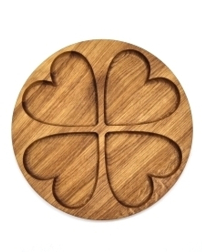 Менажница "Клевер" круглая; дуб; 4 секции; D=250; Н=20мм.