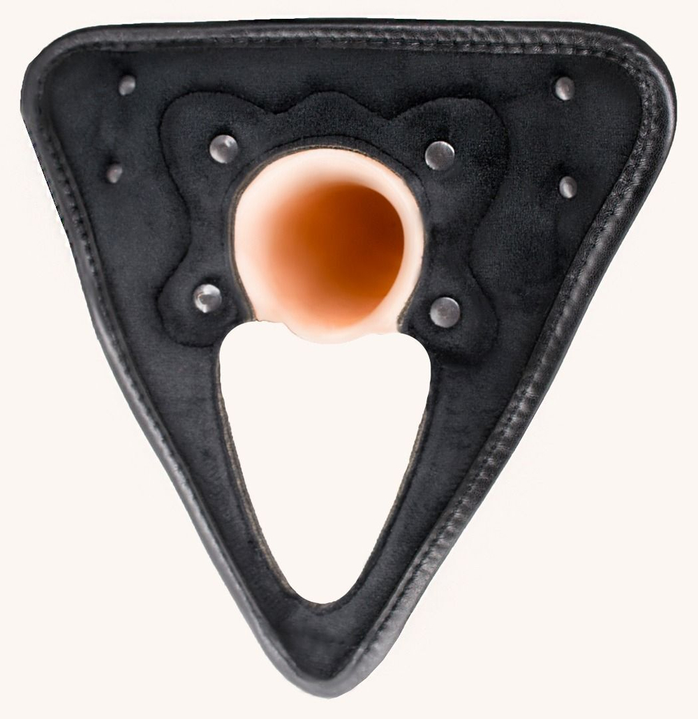 Пустотелый поясной фаллопротез CLASSIC - 17,5 см. (Цвет: телесный с черным)