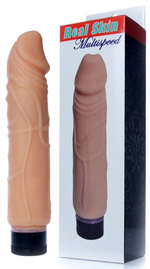 Телесный вибратор-реалистик Real Skin - 22 см. (Цвет: телесный)