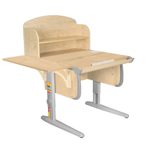 Растущая парта Дэми СУТ 24 с задней закрытой полкой СУТ.34.360 и боковой полкой СУТ.24.230 (1020×880 мм)