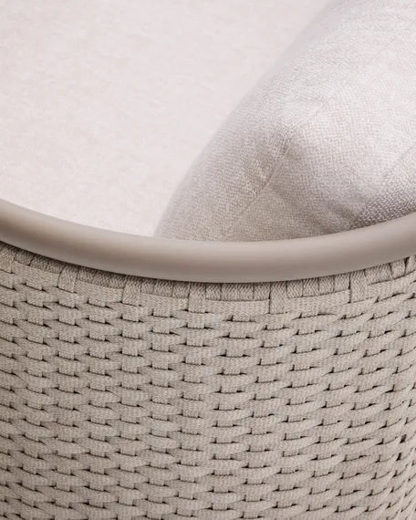 Уличный 3-местный диван Sedalis из алюминия и веревки серого цвета 210 см