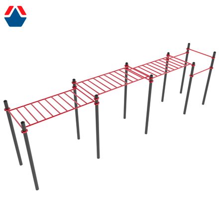 Классический трехуровневый рукоход с тремя турниками К-108