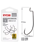 Крючок офсетный рыболовный RWH-01 №06 ( 2 упк по 8шт)