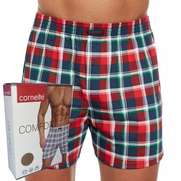 Трусы мужские семейные для больших мужчин Cornette Comfort красно-сине-зелёная клетка 008/274