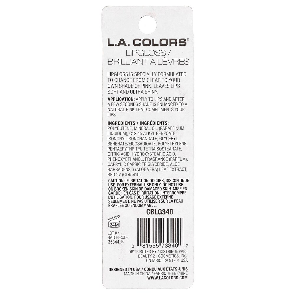 L.A. Colors, Mood, блеск для губ, CBLG340 In The Mood, 13 мл (0,43 жидк. унции)