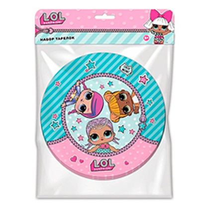 Набор бум тарелок КУКЛА ЛОЛ 18см-6шт