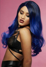 Сине-черный парик После полуночи (Цвет: синий с черным)