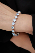 Браслет Crezus, с кристаллами, CZ24-S40 (голубой)
