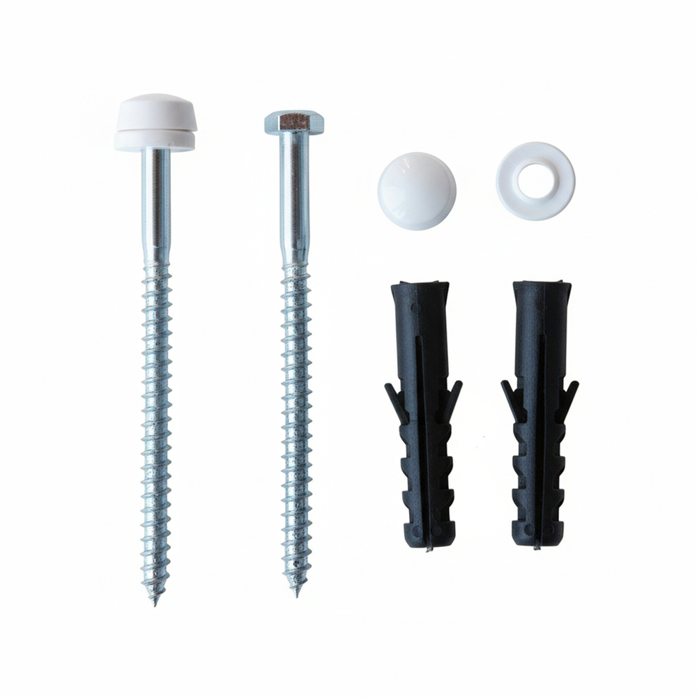 Крепеж для унитаза к полу "Б-90" колпачки белые (шуруп 6*90 шестигран.гол.)  (Тула)